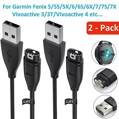 2Pack USB Charger Charging Cable Cord For Garmin Fenix 5X Vivoactive 3 Vivosport • $15.80