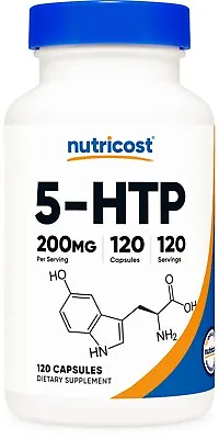 Nutricost 5-HTP 200mg 120 Capsules (5-Hydroxytryptophan) - Gluten Free Non-GMO • $17.95