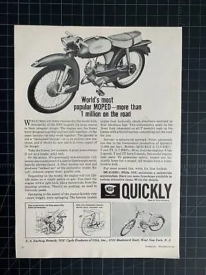 Vintage 1960 NSU Quickly Moped Print Ad • £22.58