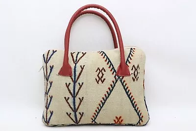 Kilim Bag Shoulder Bag Bohemian Bag 10x14  Fashion Bag Wool Leather Bag E 1 • $41.02