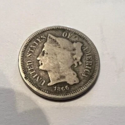 $2 • Buy 1866 United States Nickel 3 Cent Coin