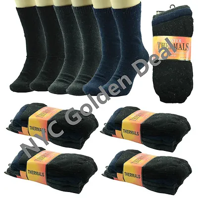 THERMAL 3 Pairs For Mens Winter Warm Work Boots Wool Feel Crew Socks Size 9-13 • $7.28