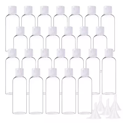 Ysesoai 25Pcs 2 Oz Clear Plastic Empty Bottles Travel Containers With Flip Cap F • $17.05