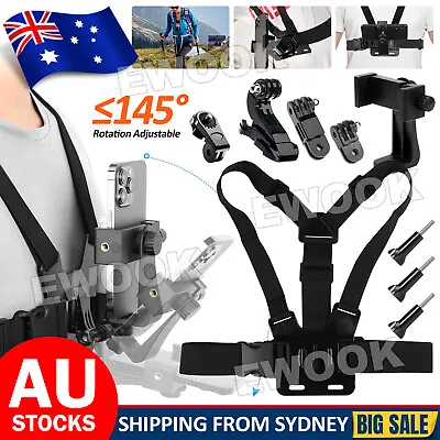 AU Mobile Phone Chest Mount Harness Strap Holder For IPhone Samsung Gopro 11 10 • $13.95