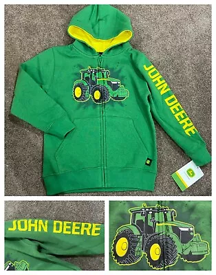 New John Deere Boys Tractor Full Zip Hooded Jumper Sz 3 • $60