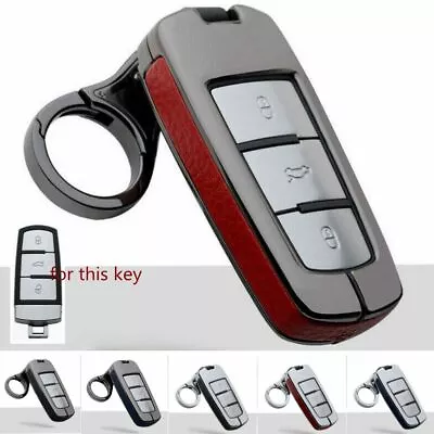 Zinc Alloy Leather Car Remote Key Fob Case Cover Bag Holder For VW Passat B6 CC • $24.80