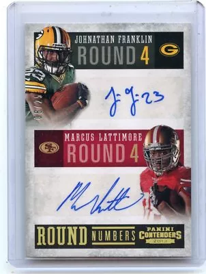 2013 Contenders #13 Johnathan Franklin & Marcus Lattimore Autograph Rc Sp #8/25 • $19.96