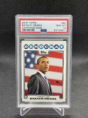 2008 Topps Campaign Barack Obama PSA 10 Gem Mint Rookie RC - LOW PSA 10 POP • $799.99