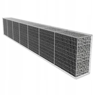 Grid Welded Gabion Baskets Stone Cage Outdoor Wire Mesh Gabion Box Galvanized • £26.99