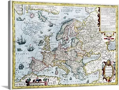 17th Century Map Of Europe Canvas Wall Art Print History Home Decor • £313.47