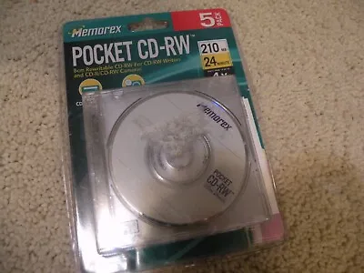  Memorex Pocket CD-RW 8cm Rewritable 210 MB 24 Minute 4x  5-Pack • $9.99