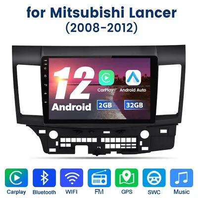 GPS Navi For Mitsubishi Lancer 2008-2012 Radio BT CarPlay WIFI Android12 2+32GB • $107.87