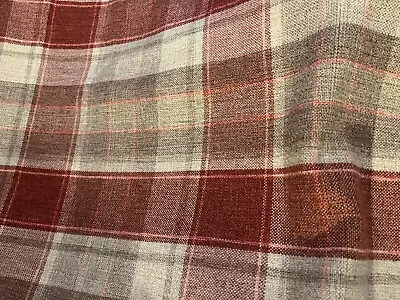 Fully Lined Woven Check Curtains ~ 2nd Pair Of 3 • £6