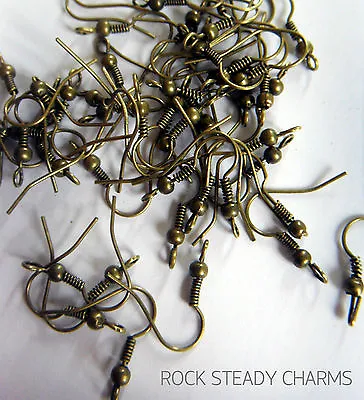 100 Bronze/Silver Plated Earring Wire/Hook Blanks • £2.55