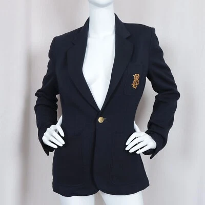 POLO RALPH LAUREN Double Knit Jacquard Blazer Jacket In Navy • $245