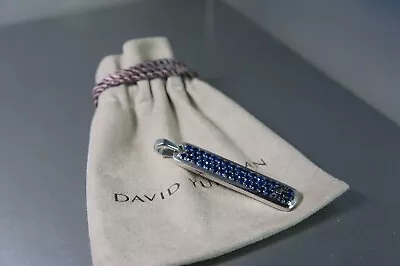 $480 • Buy David Yurman Blue Sapphire  2  Dog Tag Solid 925 Sterling Silver Unisex Pendant