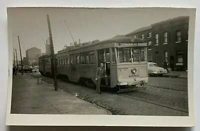 Vintage Photo Snapshot Baltimore Transit Trolley Streetcar #6050  Walbrook  Sign • $6.99