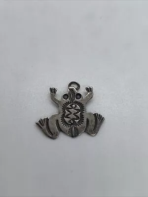 Vintage Southwest Sterling Silver Stamped Frog Pendant Signed • $38.99