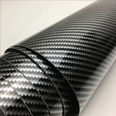 5D Parts Accessories Glossy Carbon Fiber Vinyl Film Car Interior Wrap Stickers • $14.99