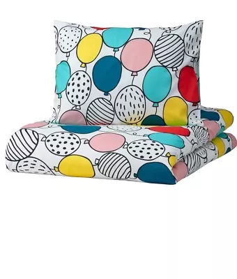 Ikea Busenkel Duvet Cover And Pillowcases Balloon Pattern /Multicolour • £19.99