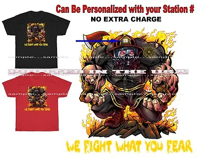 Firefighter Fire Department Station Cartoon Beast Custom Personalized T Shirt • $22.95