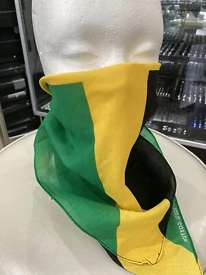 NEW JAMAICA FLAG DESIGN BANDANNA 100% COTTON 22x22  HEAD WRAP SCARF • $7.49