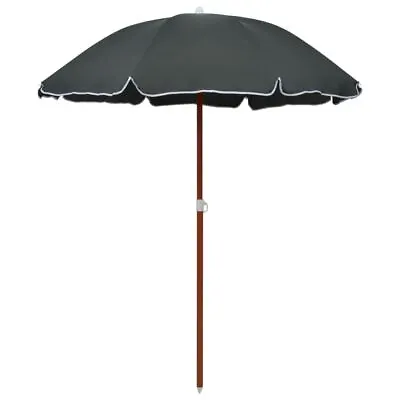 $57.95 • Buy Garden Umbrella Anthracite Stylish Outdoor Parasol Shade UV Resistant Steel Pole