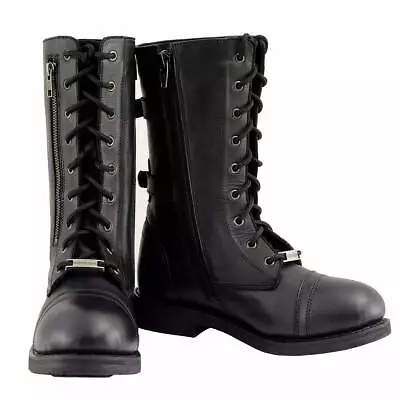 Milwaukee Leather MBL9369 Women's ‘Graze’ Black Leather Boots With Zipper Pocket • $149.99