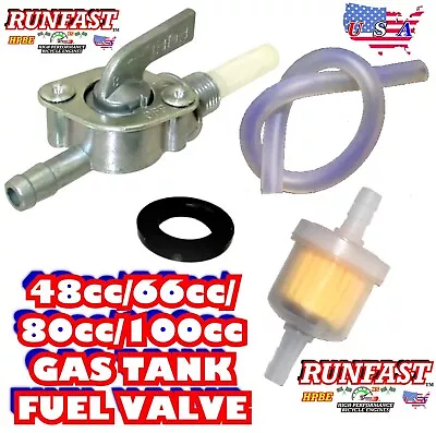 Petrol Gas Tank Fuel Valve For 2-stroke 4-stroke Motorized Bike And Kits • $12.99