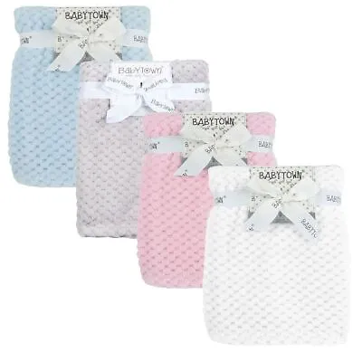 Baby Blanket Soft Fleece Quality Newborn Pram Moses Basket Wrap Car Seat • £8.99