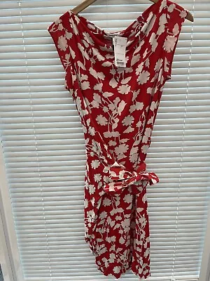 Mango Suit Red White Tie Dress Size Small • £3.99