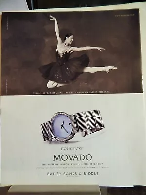 Movado Concerto Model Fine Watch   Original Vtg 2000 Ad  • $17.88