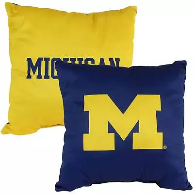 Michigan Wolverines 2 Sided Decorative Pillow 16  X 16  Made In The USA • $24.95