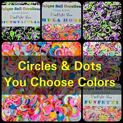 HOLLOW CIRCLES & DOTS~You Choose Colors~Nail Art•Face•Festival•Crafts•Makeup • $2.99