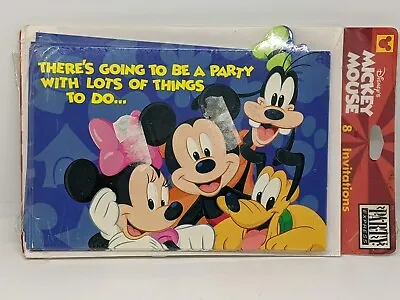 Vintage Disney MICKIE MOUSE Party Invitation Cards 8 Notes • $5.50
