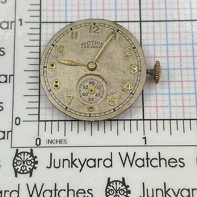 Vintage Gothic Watch Movement Repairs Parts Watchmaker 17 Jewels Swiss 102795 • $19.99