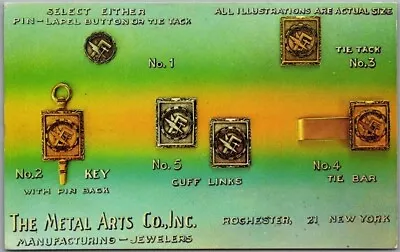 1950s ROCHESTER NY Advertising Postcard THE METAL ARTS CO. Pins / Cuff Links • $3.75