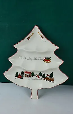 Mason's Ironstone Christmas Village Christmas Tree Three-Part Dish • $25.68