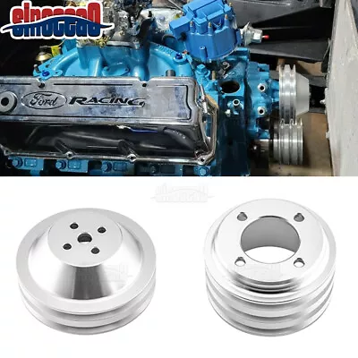 Small Block Ford Mustang 351W 302 Billet Aluminum Spacer Crank+Water Pulley Kit  • $95