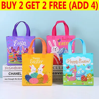 Easter Tote Bags Reusable Gift Bag Bunny Egg Hunt Party Treat Sweet Bag UK • £3.32