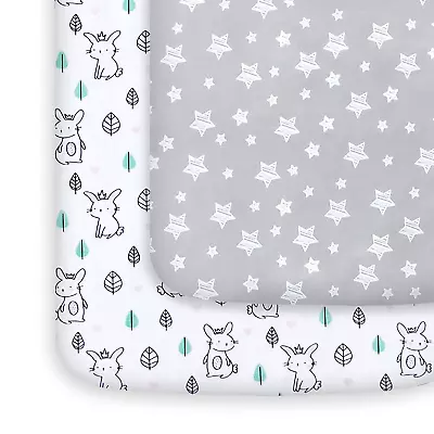 Pack And Play Sheets 2 Mini Crib Stretchy N Playard Fitted Sheet Compatible Wi • $20.29