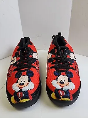 Disney Mickey Mouse Red Full Face Silhouette Women Sneaker Sport Shoes Size 8.5 • $40
