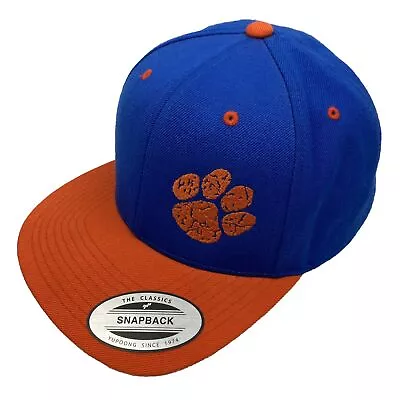 Ed Sheeran Paw Tattoo Snapback Baseball Cap Hat Flat Bill Yupoong Blue / Orange • £15.60