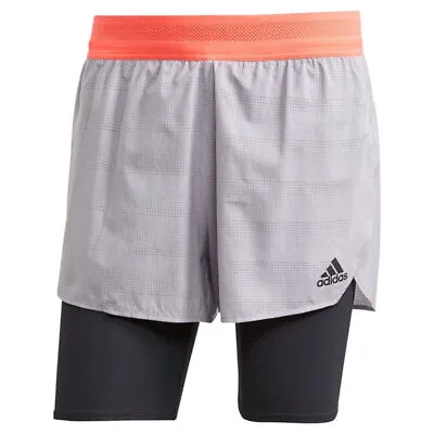 £21.99 • Buy Adidas Heat RDY Grey Mens Woven Gym Sports 2 In 1 Running Shorts GC8065