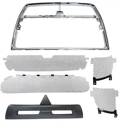 For 2008-2015 Lancer Evolution Set Front Bumper Grille Cover Molding Trim Chrome • $156.68