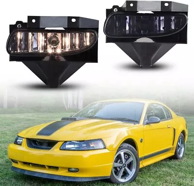 Bumper Fog Lights Assembly For 99-04 Ford Mustang Smoke Lens Replacement Lamps • $25.29