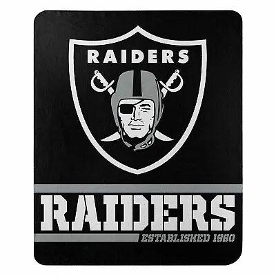 New Raiders Licensed Fleece Throw Blanket Football Southpaw 50'' X60''  • $18.25