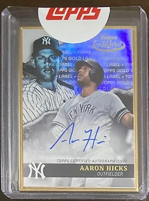 Aaron Hicks 2020 Topps Gold Label Framed Auto #GLA-AH New York Yankees • $14.99