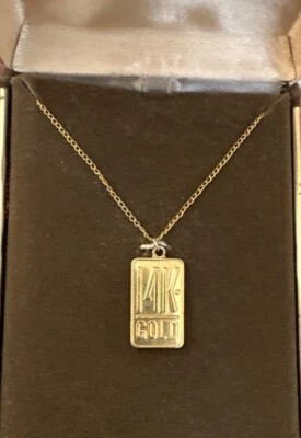 $25 • Buy Vtg Vintage 14k Gold Filled Pendant & 14k Gold Filled Chain In Original Box! 