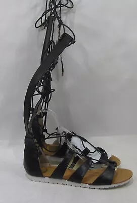 New Black  Lace Up  Gladiator KNEE Sandals  Women Size  5.5 • $12.99